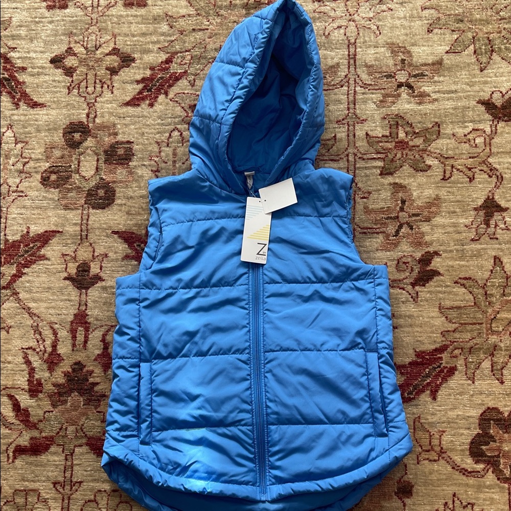 Zella Kids Blue Hooded Puffer Vest